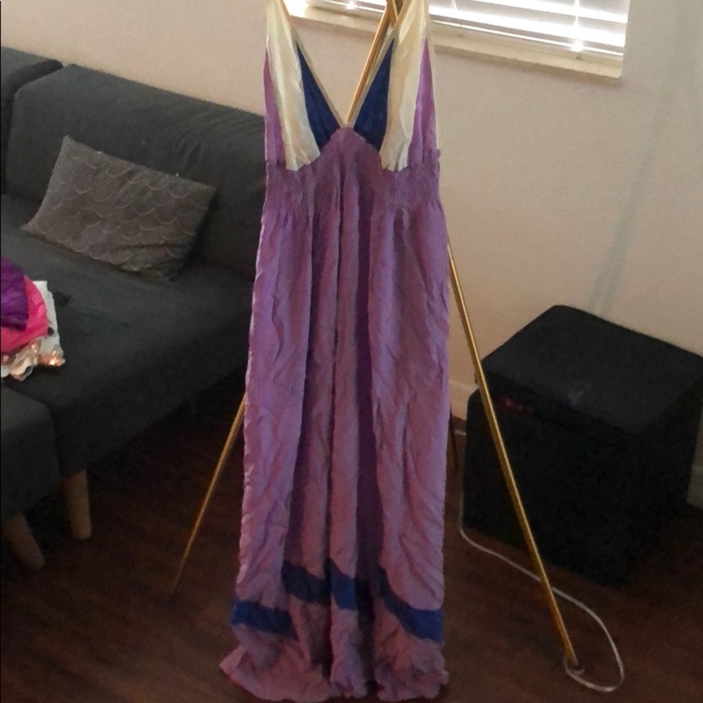 LONG beautiful Maxi Dress Purple Silk Maxi Dress